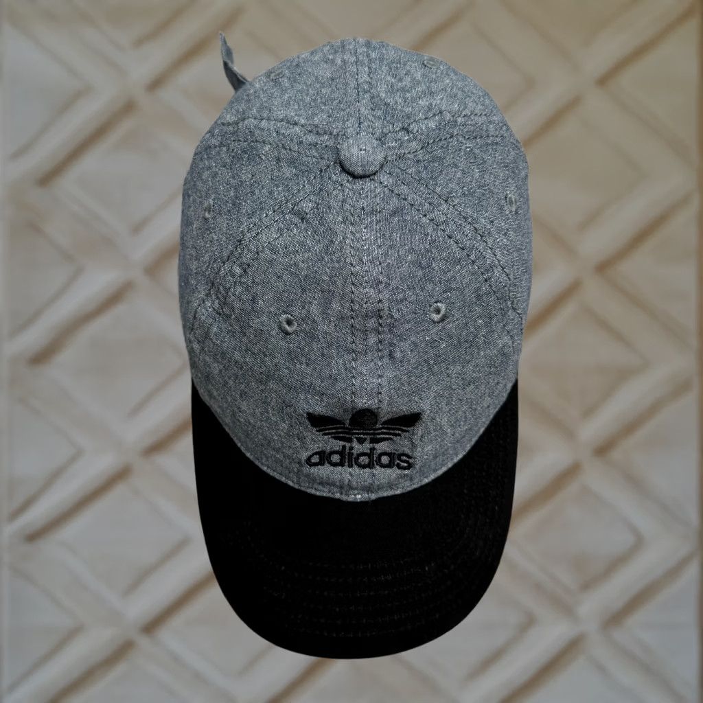 Adidas Adidas Originals Trefoil Chambray Adjustable Hat Cap Mens OSFA Blue Black Cotton Size ONE SIZE - 1 Thumbnail