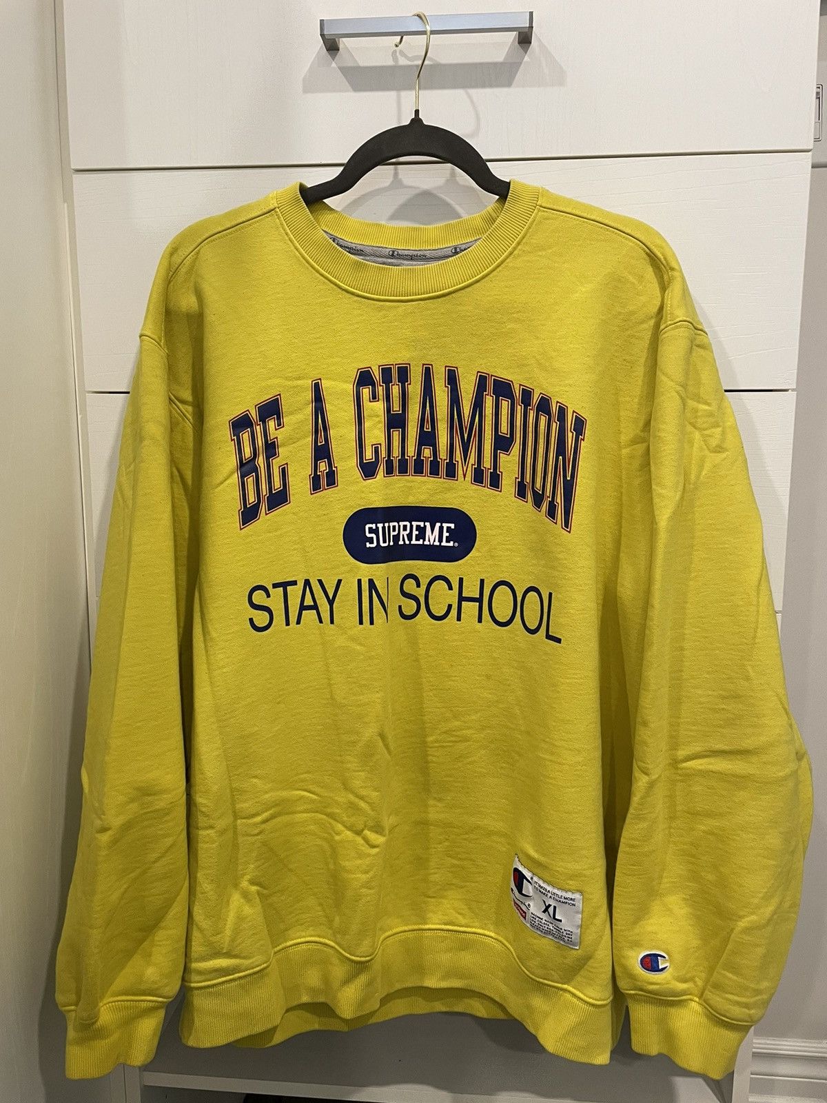 Supreme stay in school sweatshirt hotsell