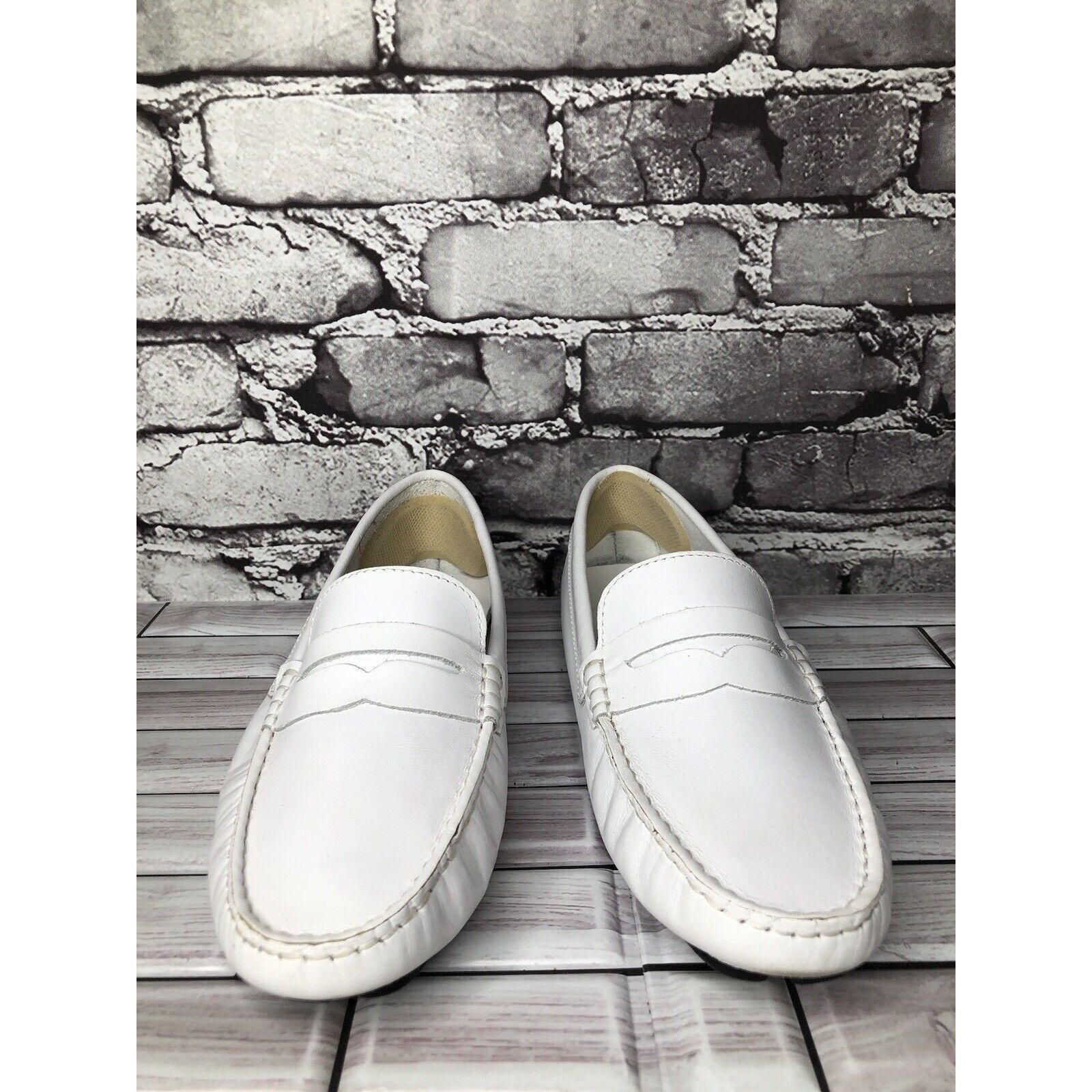Massimo Matteo Massimo Matteo Firenze White Leather Driving Moccasins Flats Size US 10 / IT 40 - 3 Thumbnail