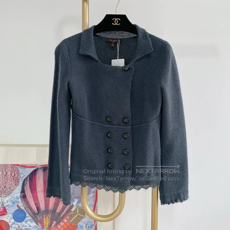 Louis Vuitton Louis Vuitton Double-breasted knit jacket Size S / US 4 / IT 40 - 1 Thumbnail