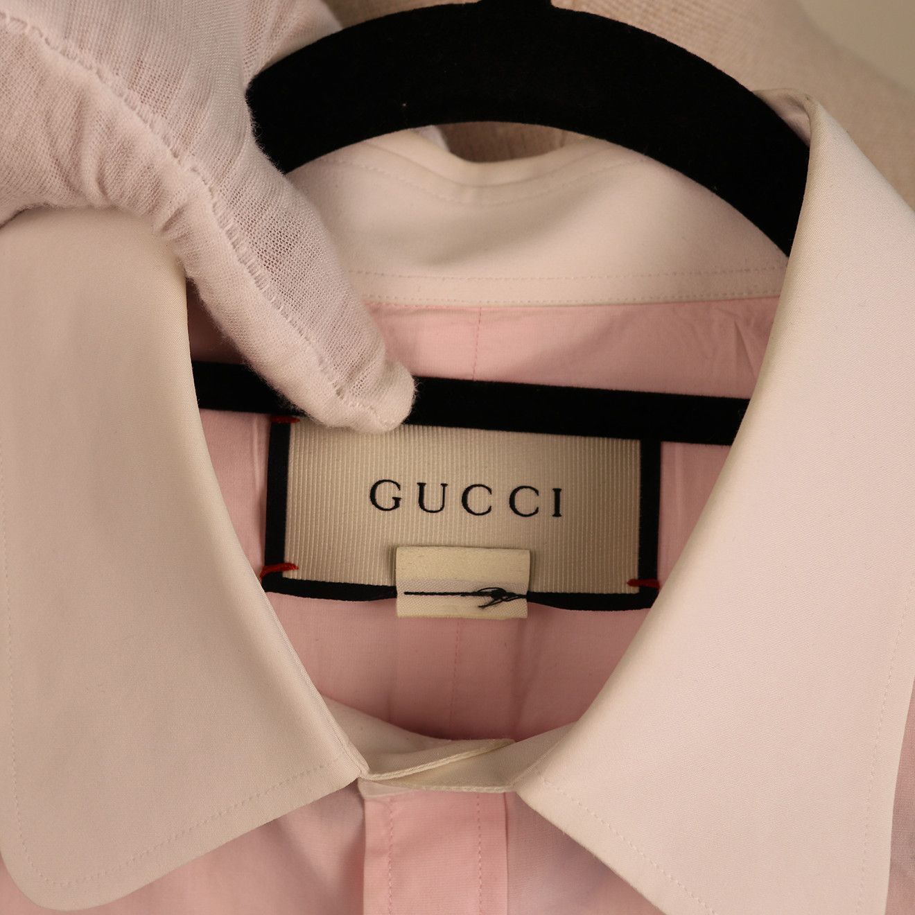 Gucci Gucci Pink Shirt with White Contrast Collar Size US M / EU 48-50 / 2 - 4 Thumbnail