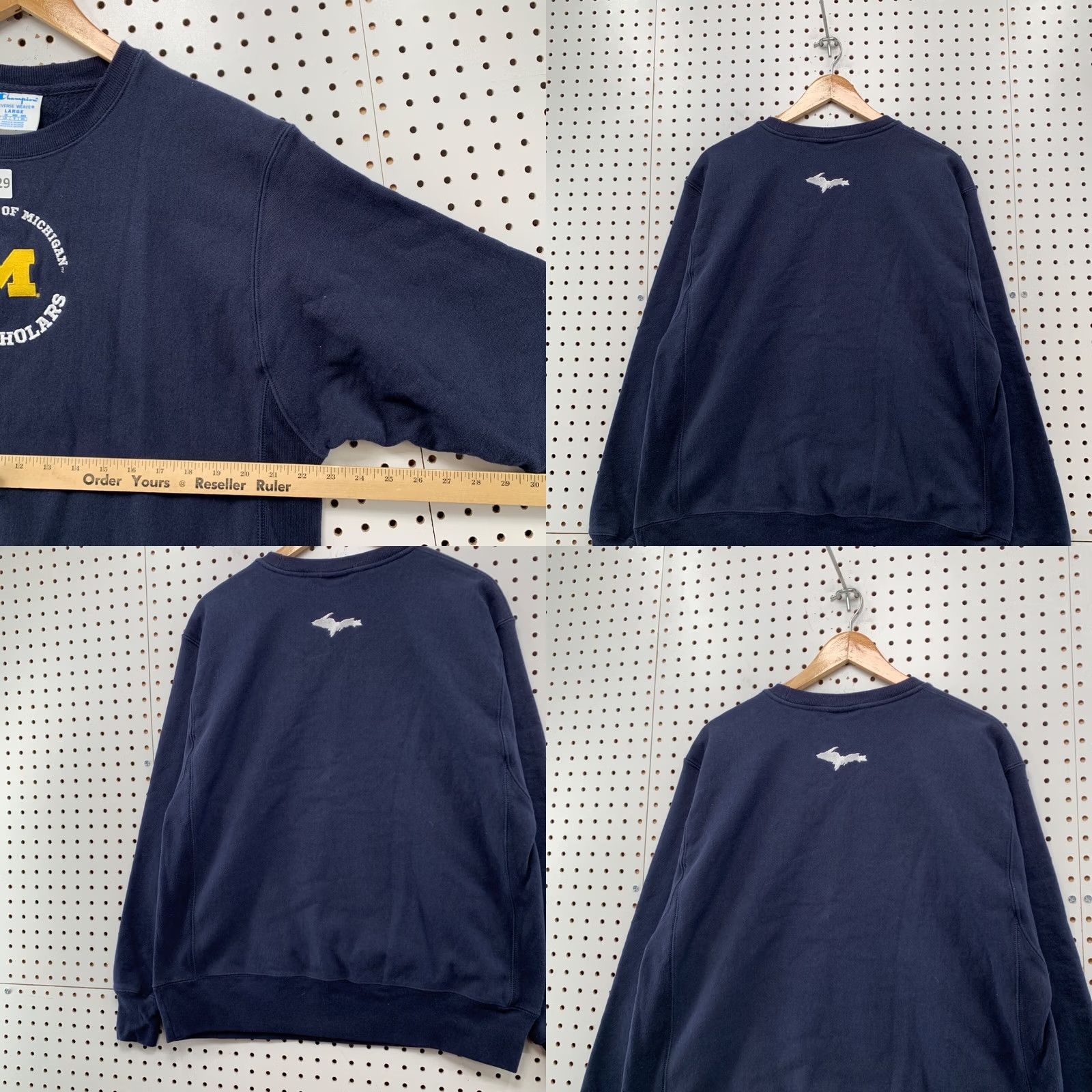 Champion Michigan UP Scholars Crewneck Sweatshirt Mens Large Blue Reverse Weave 23x28 Size US L / EU 52-54 / 3 - 9 Thumbnail