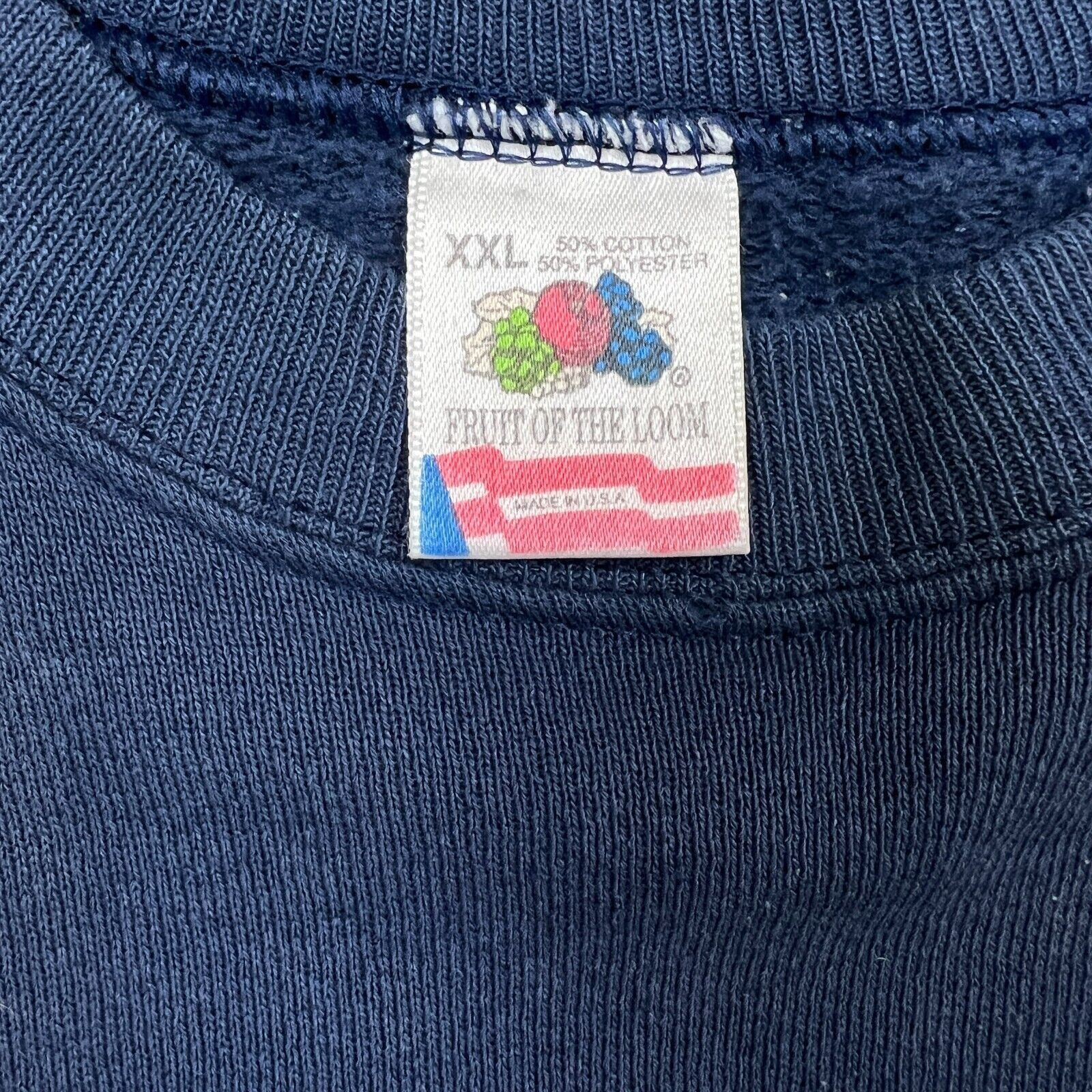 Fruit Of The Loom × Vintage Vintage Blank Sweatshirt 2XL Pullover Faded 90s Crewneck Size US XXL / EU 58 / 5 - 3 Thumbnail