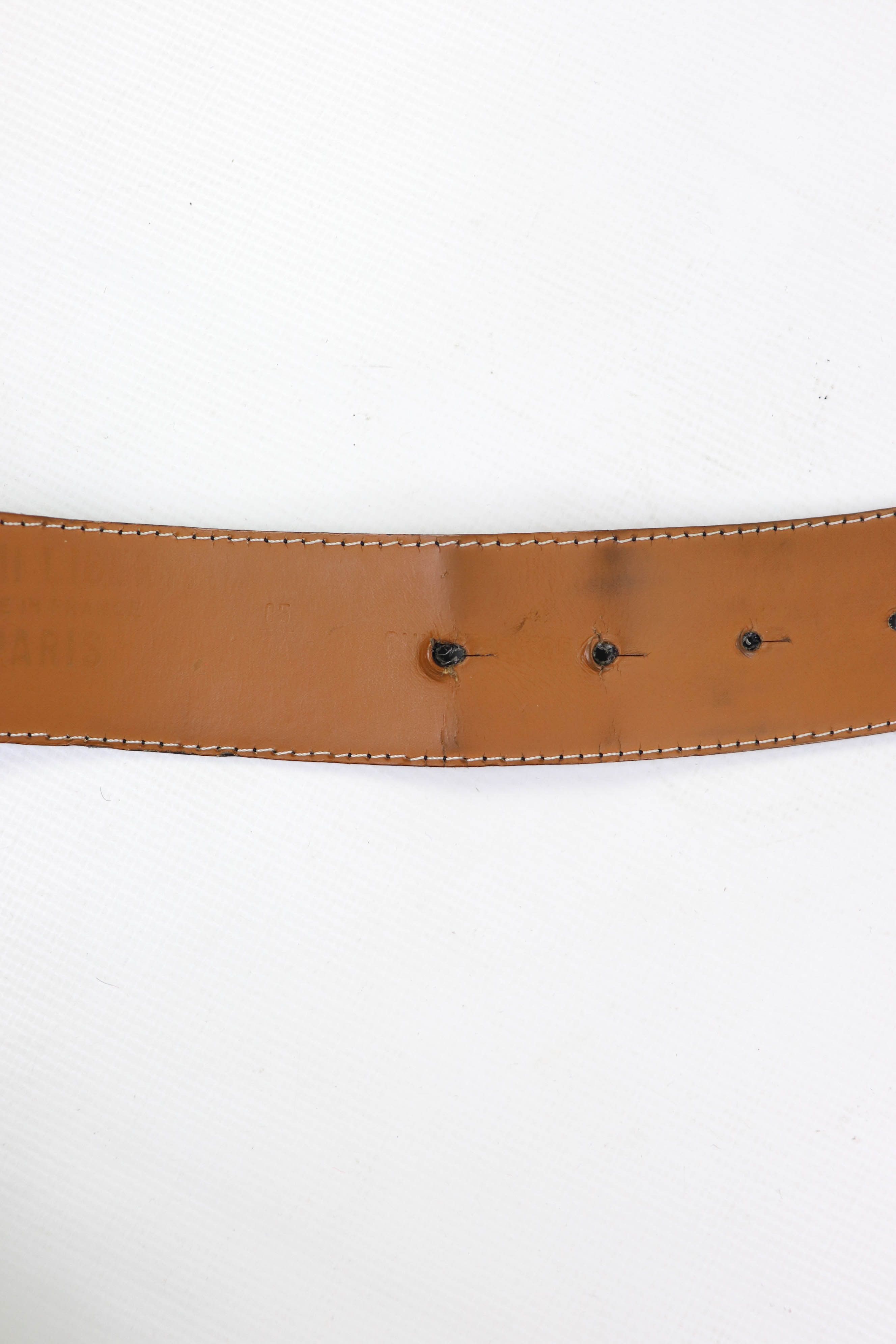Vintage NOEMI LIBERTI PARIS Rhinestones Buckle Leather Studded Belt Size ONE SIZE - 11 Thumbnail