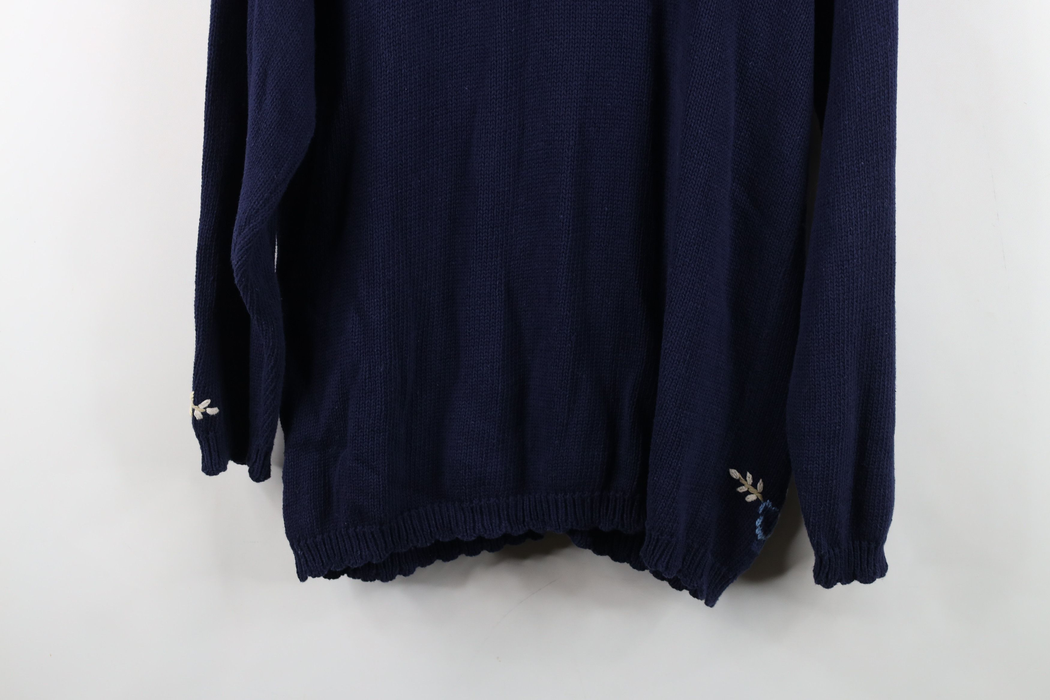 Vintage Vintage 90s Streetwear Flower Knit Cardigan Sweater Size M / US 6-8 / IT 42-44 - 11 Thumbnail