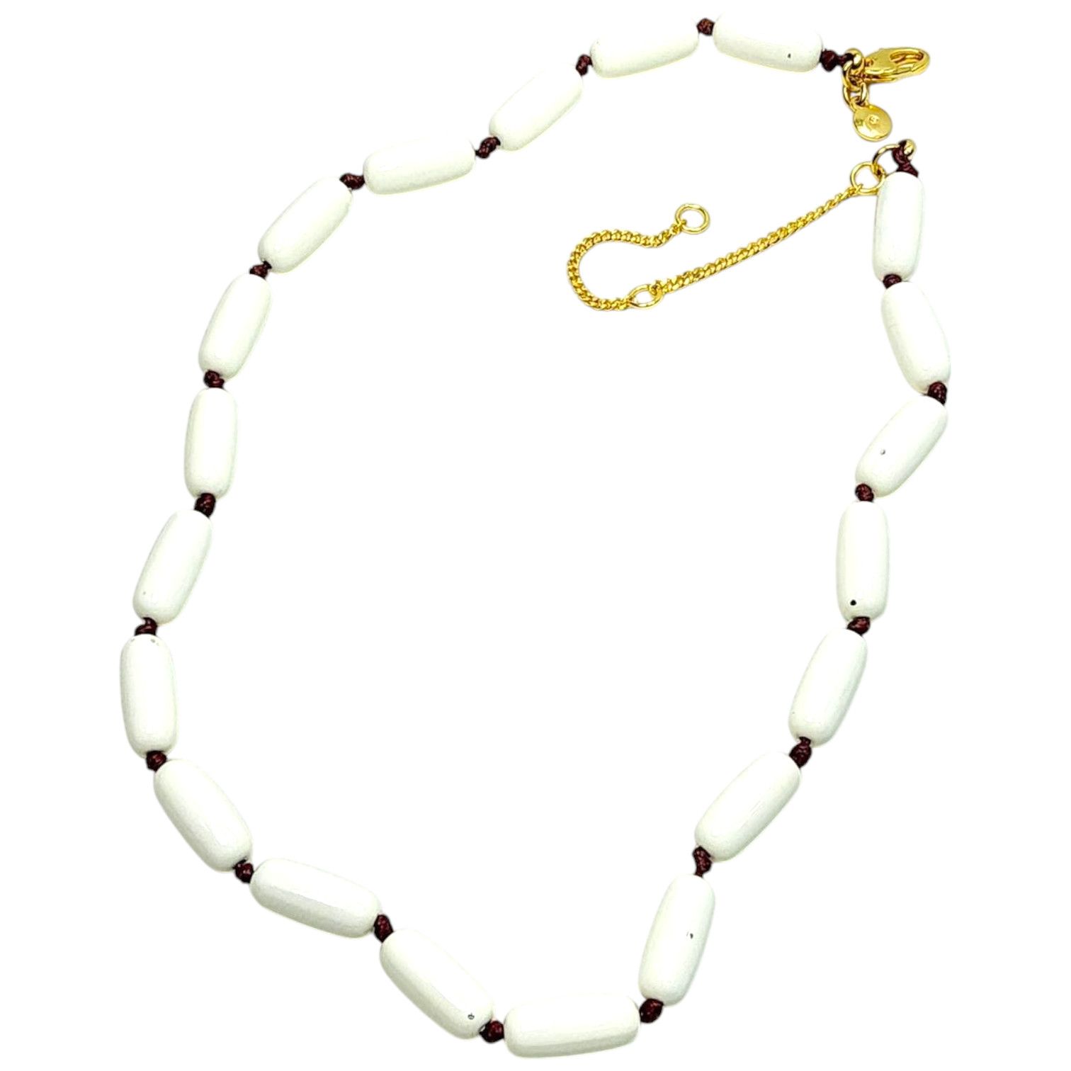 Madewell Madewell Enamel Beaded Necklace Cream White Maroon J.Crew Size ONE SIZE - 2 Thumbnail