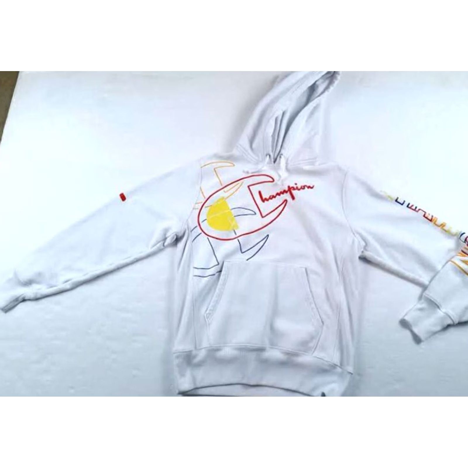 Champion Champion Multi-Colors White Medium Reverse Weave Pullover Hooded Sweatshirt Men M Size US M / EU 48-50 / 2 - 2 Thumbnail