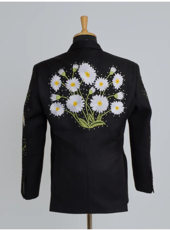 Other Men 2PC Customized floral embroidery western cocktail outfit Size 46S - 4 Thumbnail