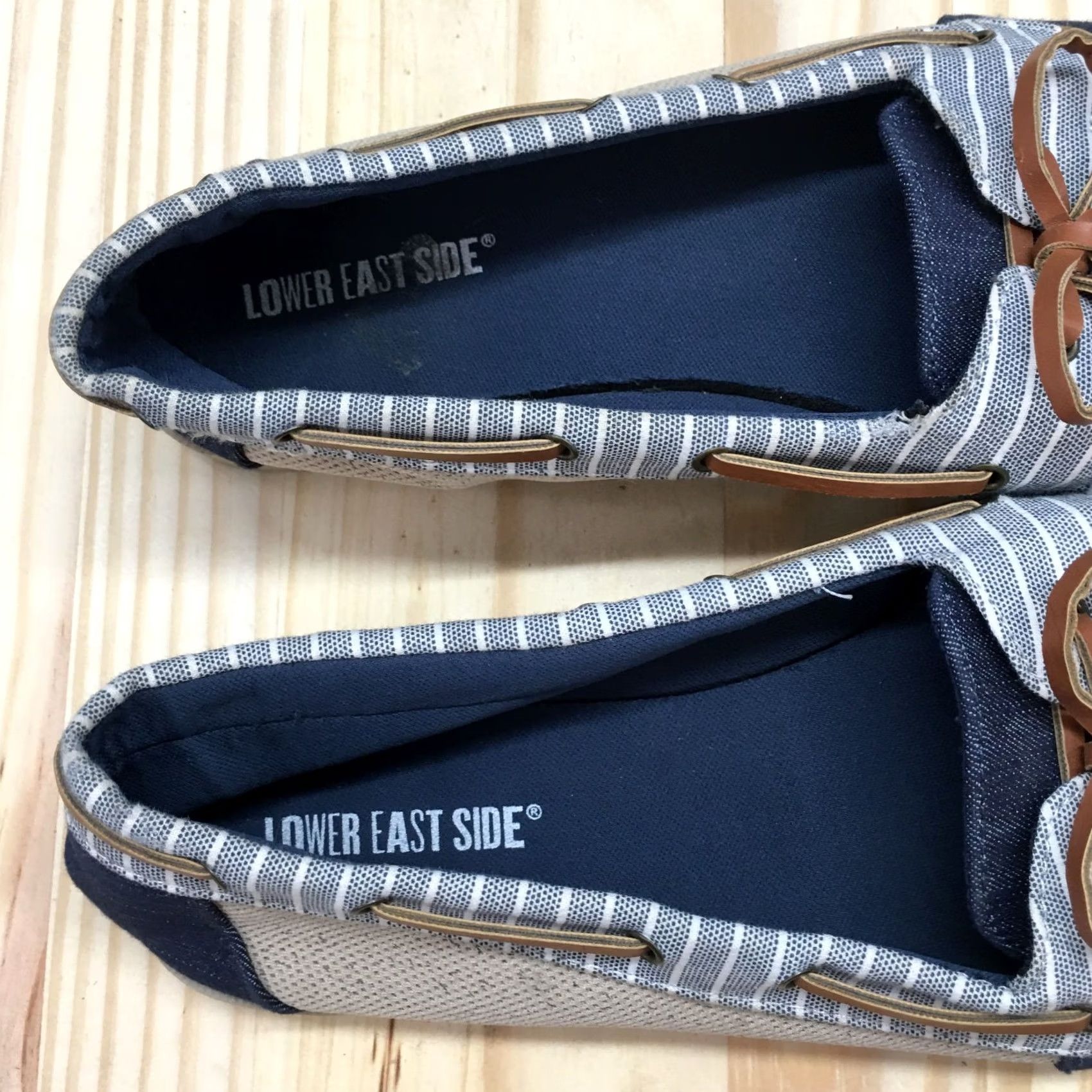 Vintage Lower East Side Shoes Womens 9 Boat Blue Lace Up Low Top Casual Comfort Boat Shoe Womens 9 Blue Leather Fabric Upper? Size M / US 6-8 / IT 42-44 - 7 Thumbnail