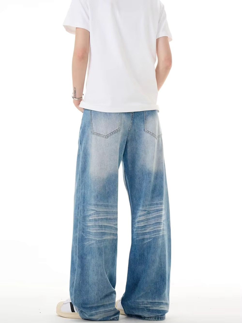 Japanese Brand × Jean Vintage Washed Blue Wide Leg Jeans Size US 28 / EU 44 - 2 Thumbnail