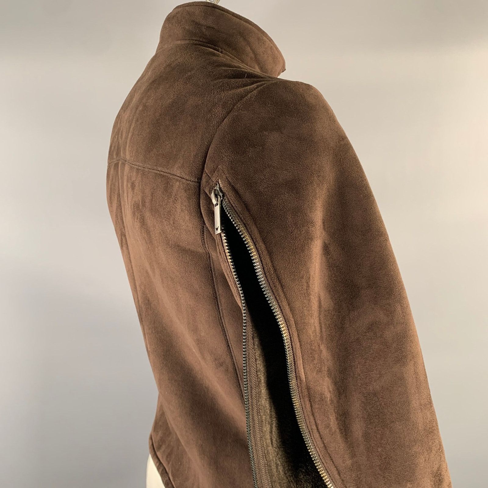 Emporio Armani EMPORIO ARMANI Size 40 Brown Polyester Nylon Zip Up Jacket Size US M / EU 48-50 / 2 - 3 Thumbnail