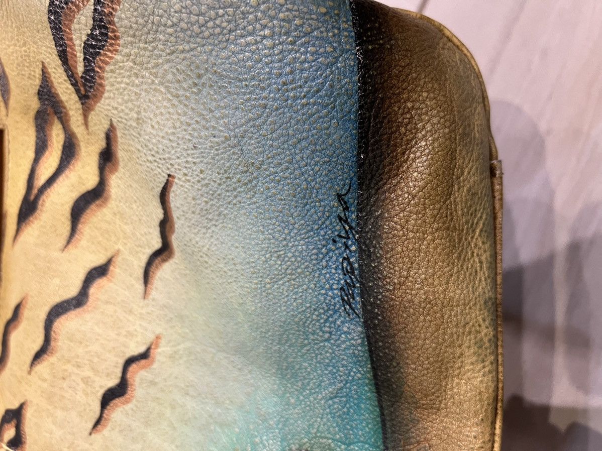 Handmade × Leather × Vintage Greenland nature art+ craft, leather shoulder bag , Size ONE SIZE - 6 Thumbnail