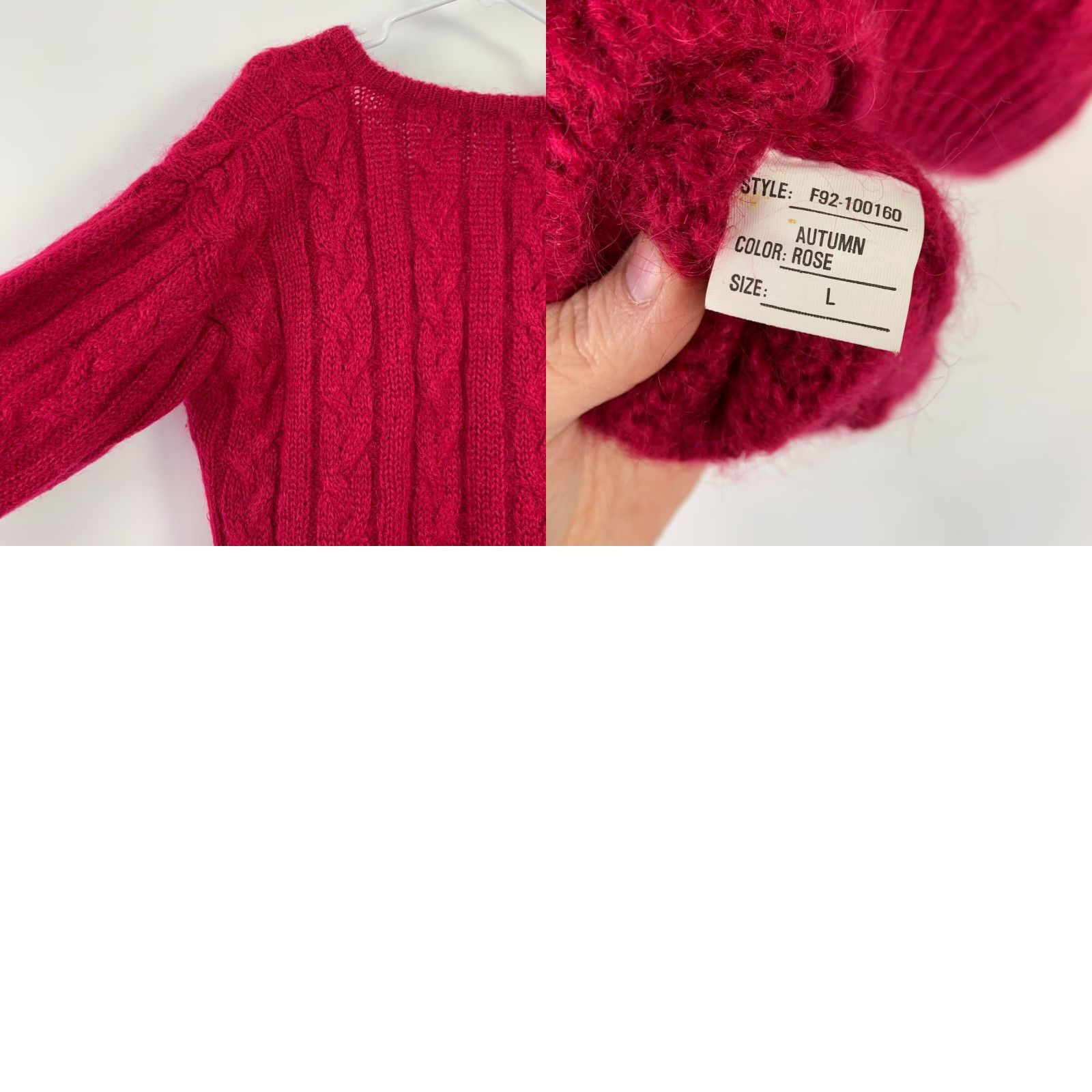 Vintage VINTAGE Northern Isles Sweater Shirt Womens Large Pink Mohair Blend V-Neck Oversized Pullover Size L / US 10 / IT 46 - 8 Thumbnail