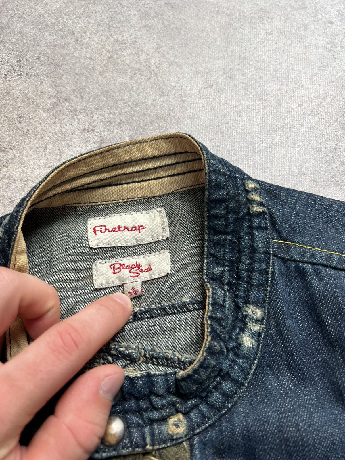 Firetrap vintage denim biker jacket