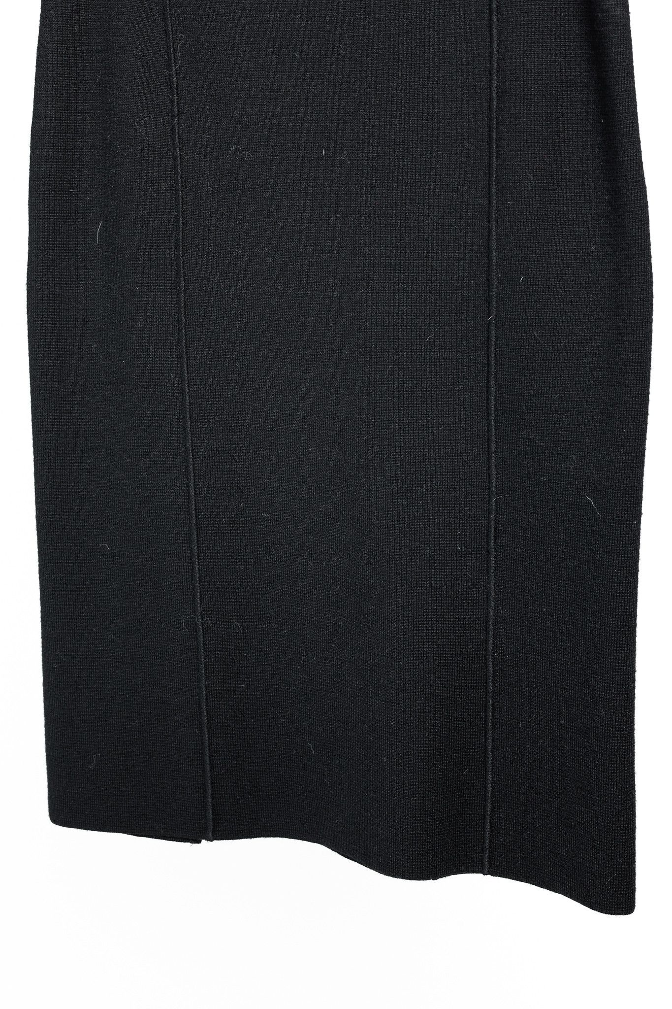Valentino Vintage Black Merino Wool Pencil Skirt
