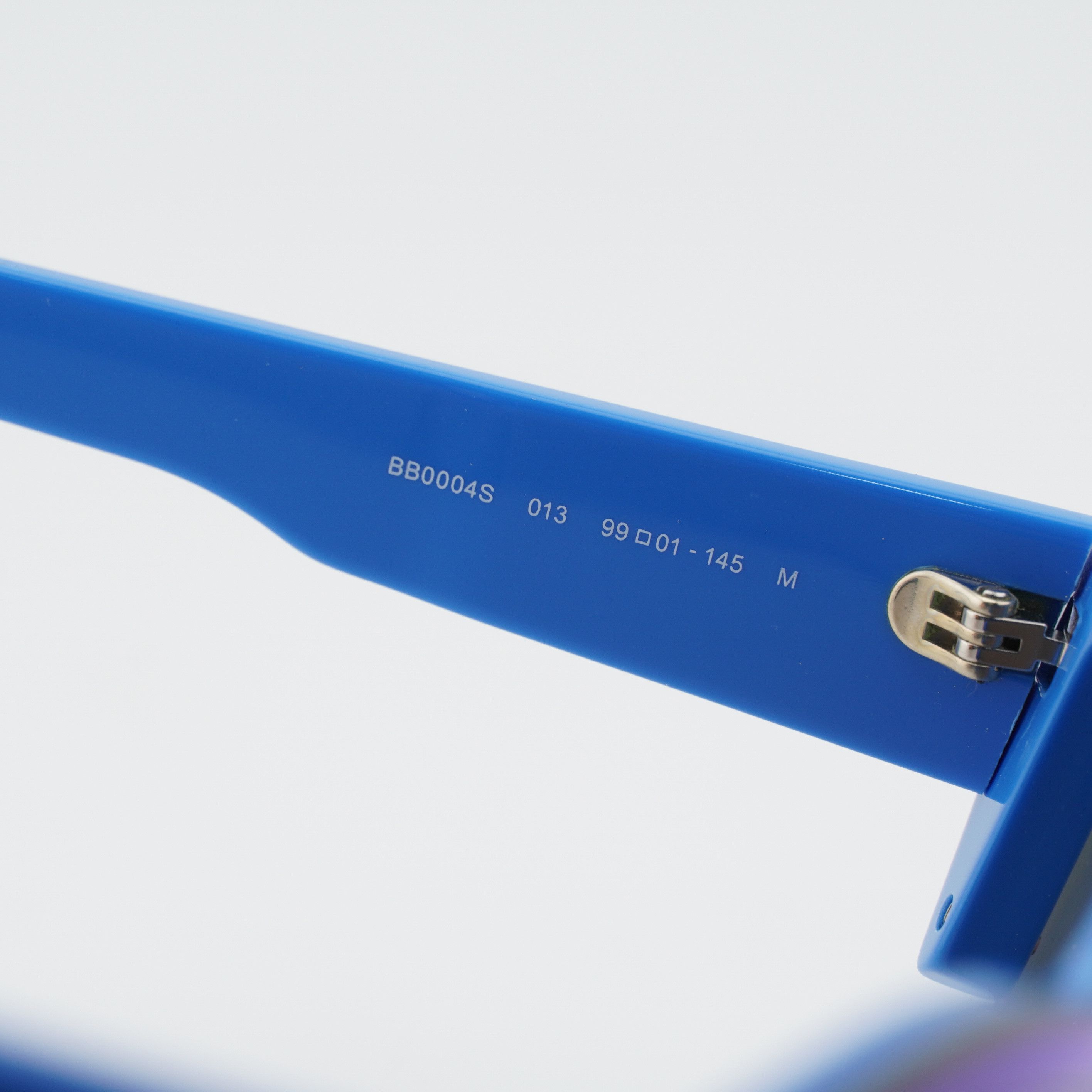 Balenciaga Balenciaga BB0004S 013 Semi Rim Sunglasses Blue Shield Frame Size ONE SIZE - 10 Thumbnail