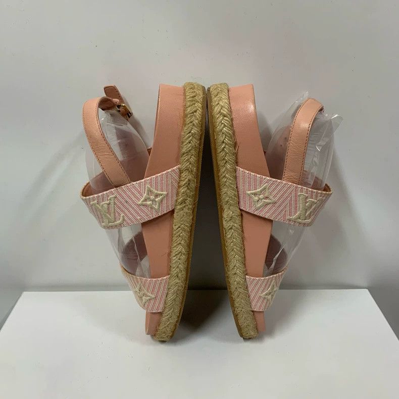 Louis Vuitton Louis Vuitton Pink denim sandals Size US 4.5 / IT 34.5 - 5 Thumbnail