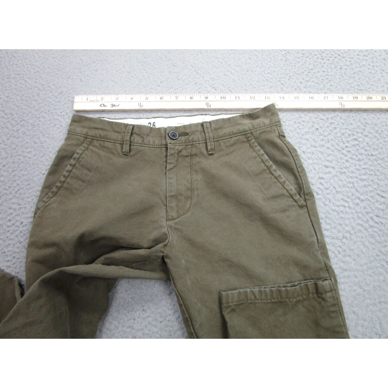 Apolis Apolis Pants Mens 26 Olive Green Standard Issue Utility Chino Cotton Workwear Size US 26 / EU 42 - 4 Thumbnail