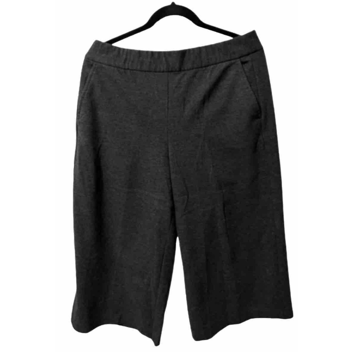 Gap Wide Leg Crop Pant Charcoal Large 4 Pockets Pull-on Stretch Size 34" / US 12 / IT 48 - 1 Thumbnail