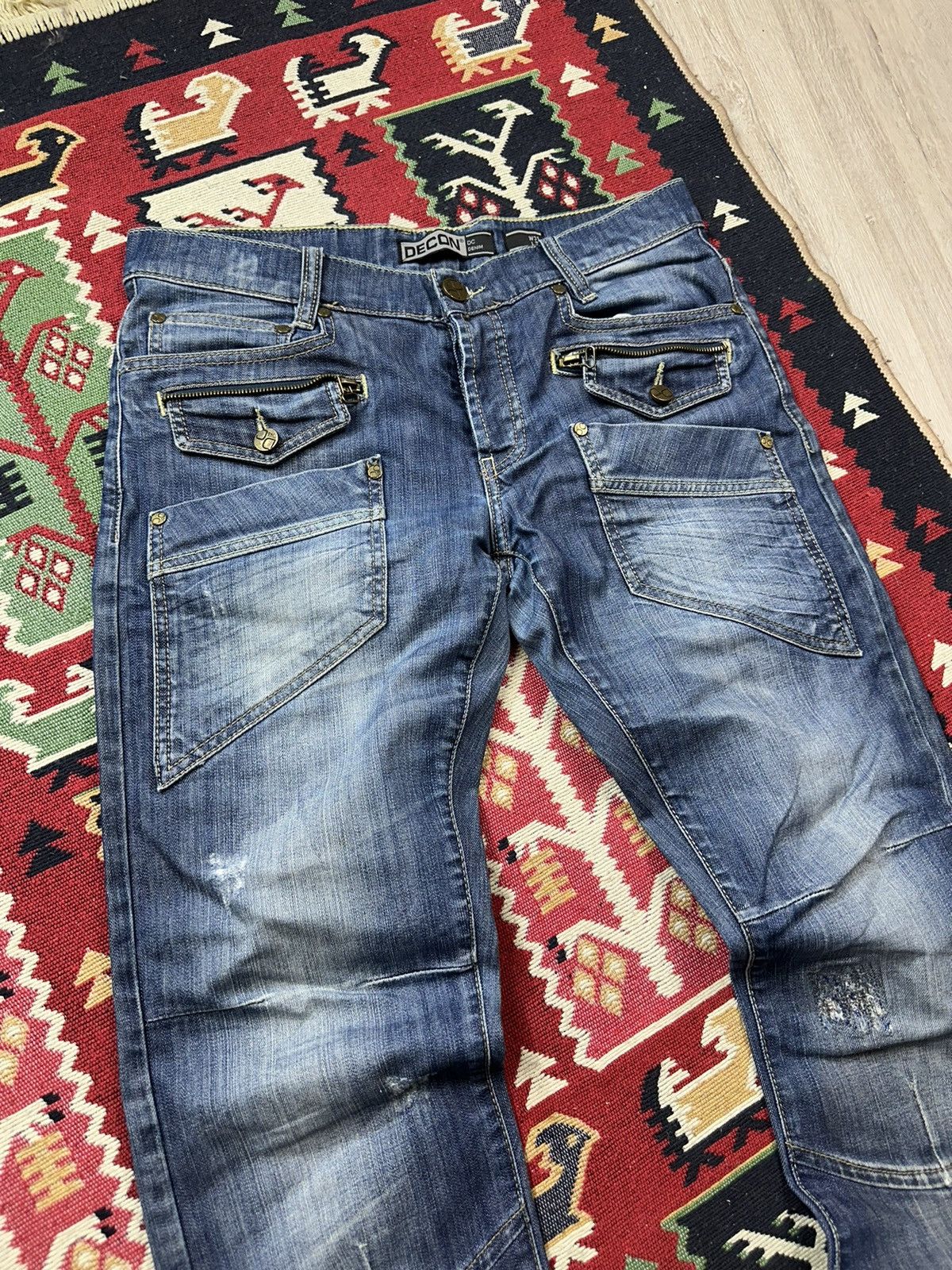 Japanese Brand Vintage Multi Pocket Y2K Distressed Jeans Size US 31 - 2 Thumbnail