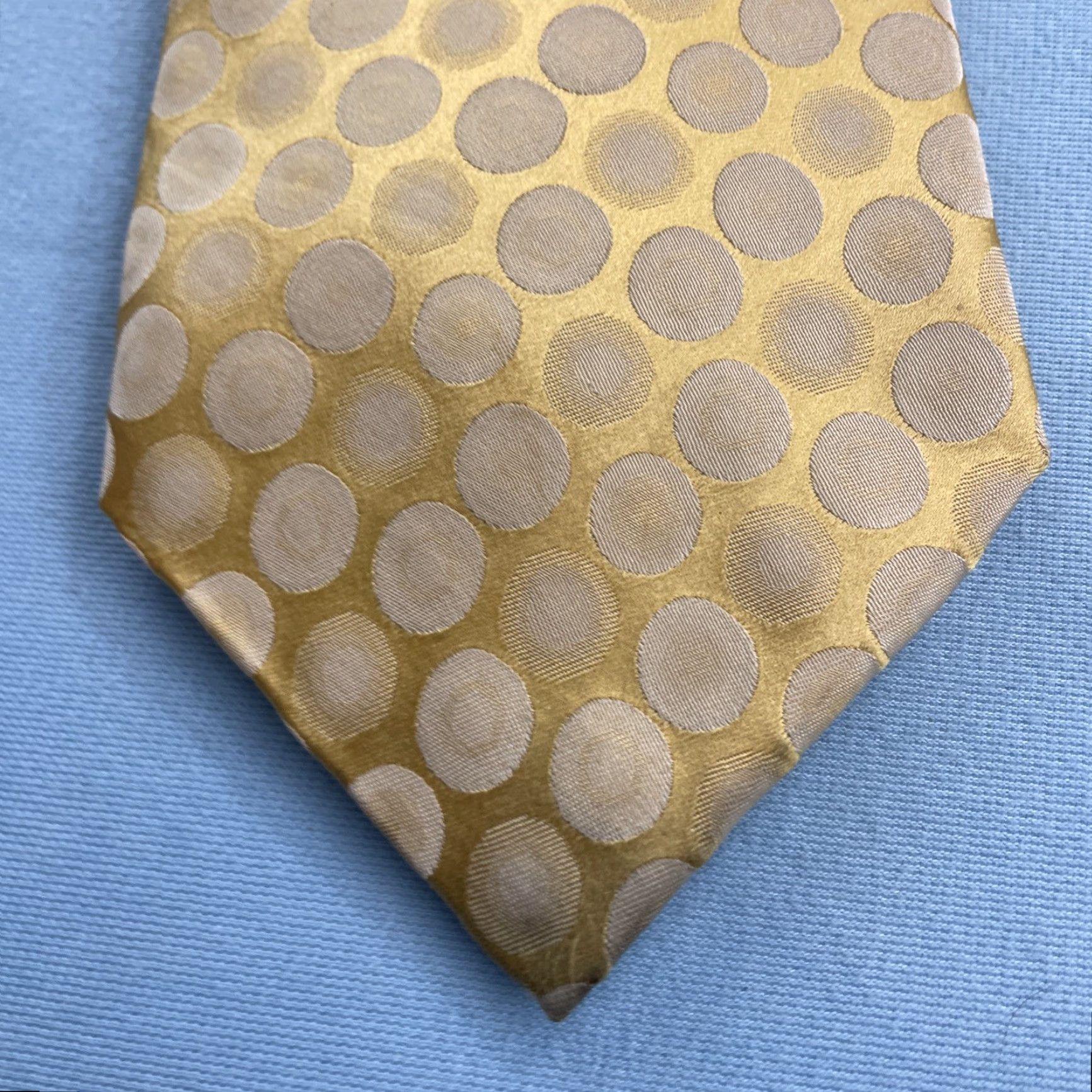 Dockers VINTAGE Dockers Silk Tie Polka Dots Woven Yellow Gold Necktie 4x60 57"-60" Men Tie Size ONE SIZE - 2 Thumbnail