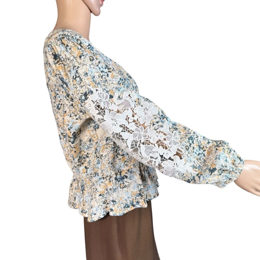 Sam Edelman NWT New $109 Sam Edelman Lainey Lace Peplum Top Size L Size L / US 10 / IT 46 - 3 Thumbnail