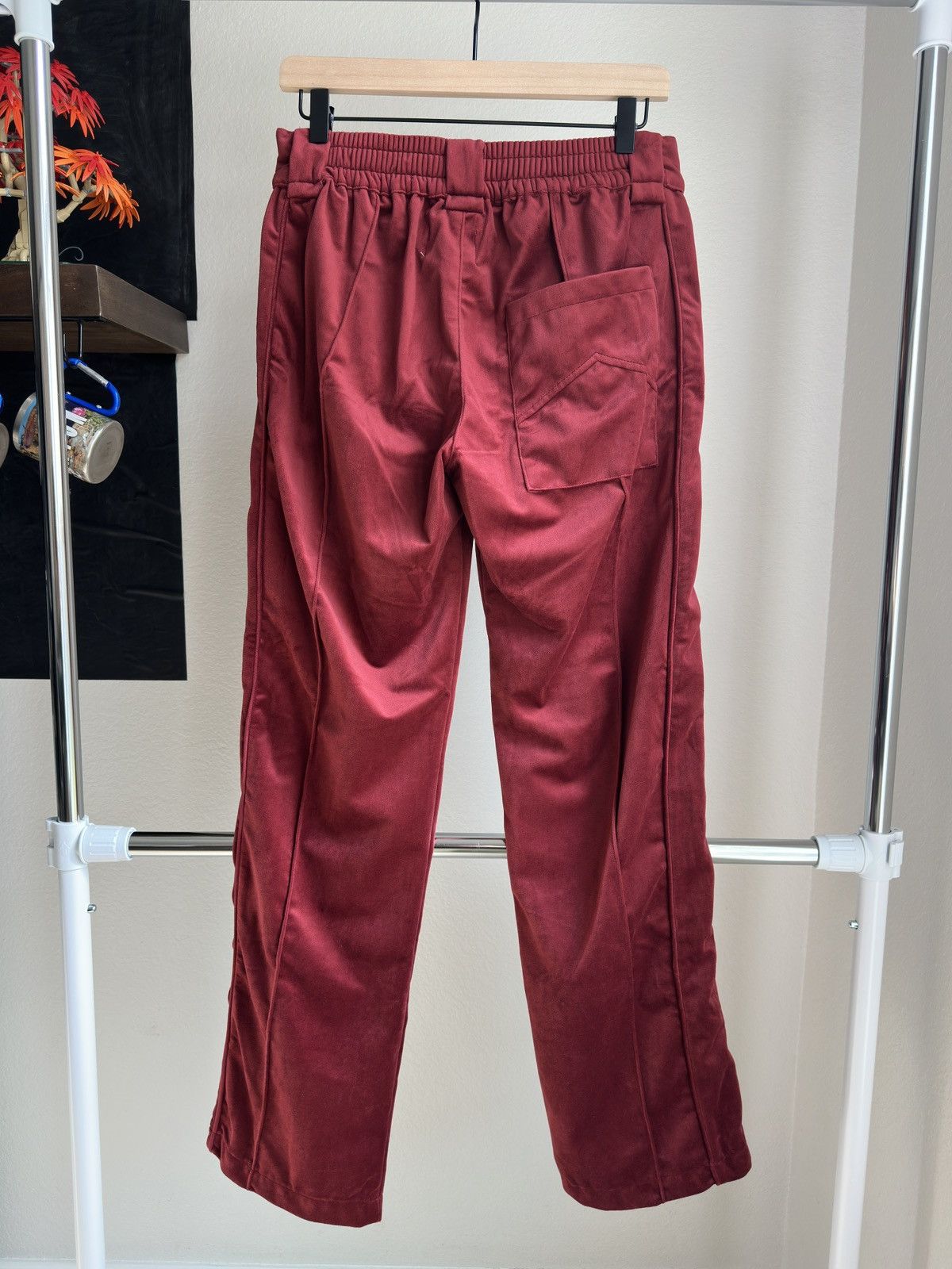 Rhude Velour Track Pants Red Size US 28 / EU 44 - 2 Thumbnail