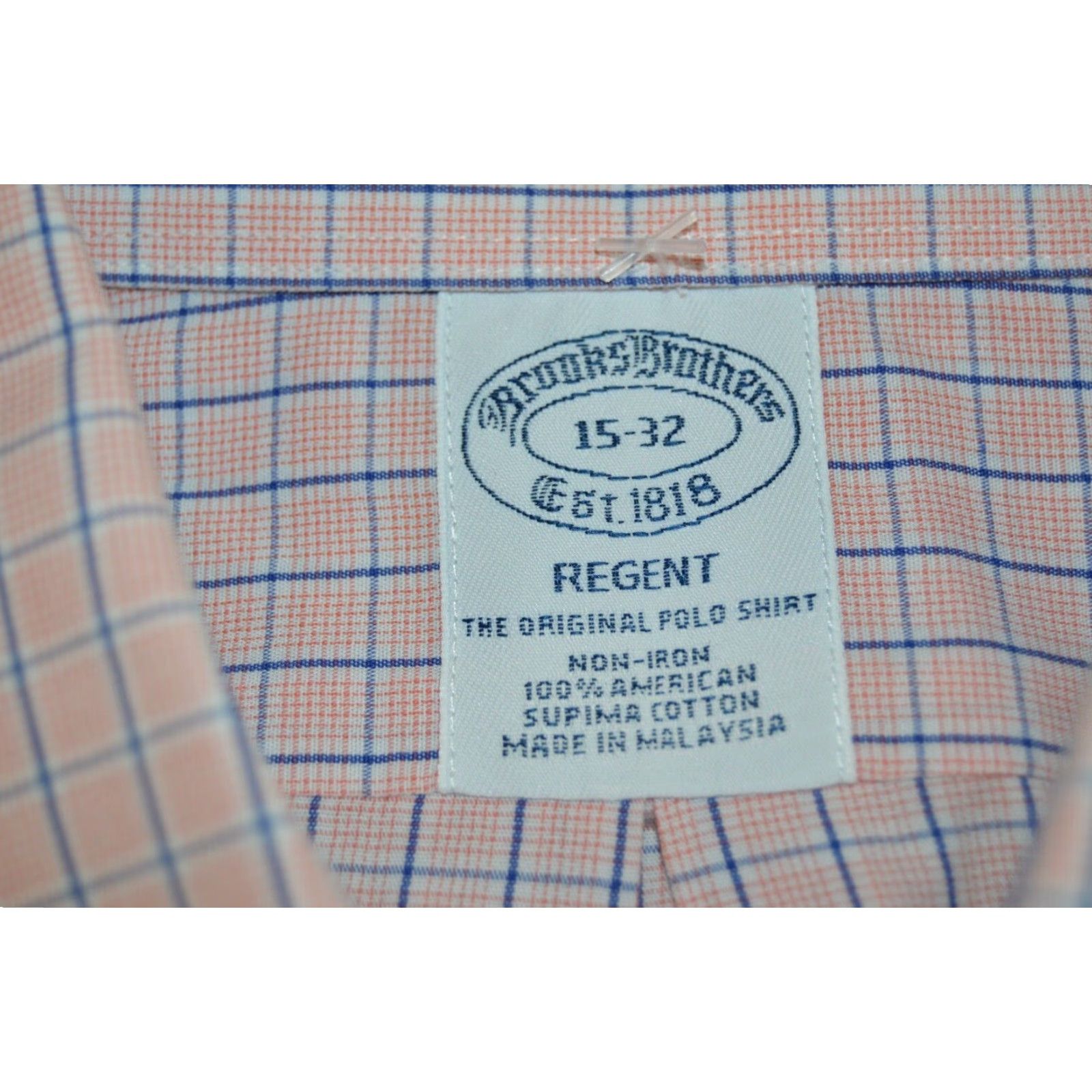 Brooks Brothers Brooks Brothers Men's L/S Regent Shirt SZ 15-32 Pink Plaid Mens Size US M / EU 48-50 / 2 - 3 Thumbnail