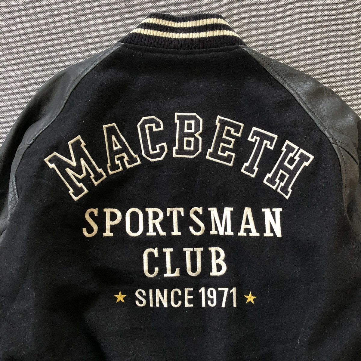 Macbeth MACBETH Nice Back Design Wool Leather Sleeve Varsity Jacket Size US M / EU 48-50 / 2 - 8 Thumbnail
