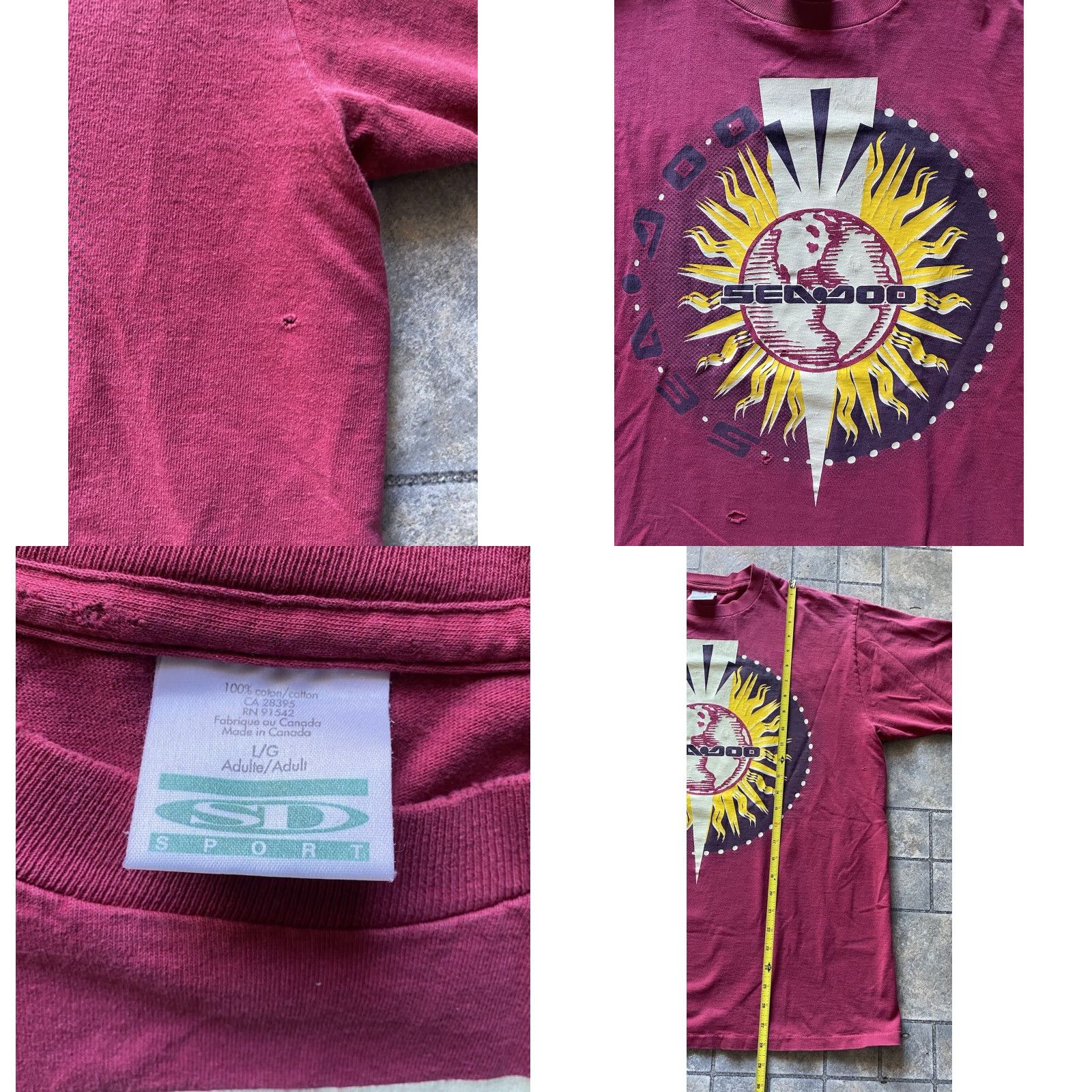 Vintage VINTAGE SD Sport T-Shirt Red Sea-Doo Men L Short Sleeve Sports Shirt Red Sea-Doo Vintage Mens L Size US L / EU 52-54 / 3 - 8 Thumbnail