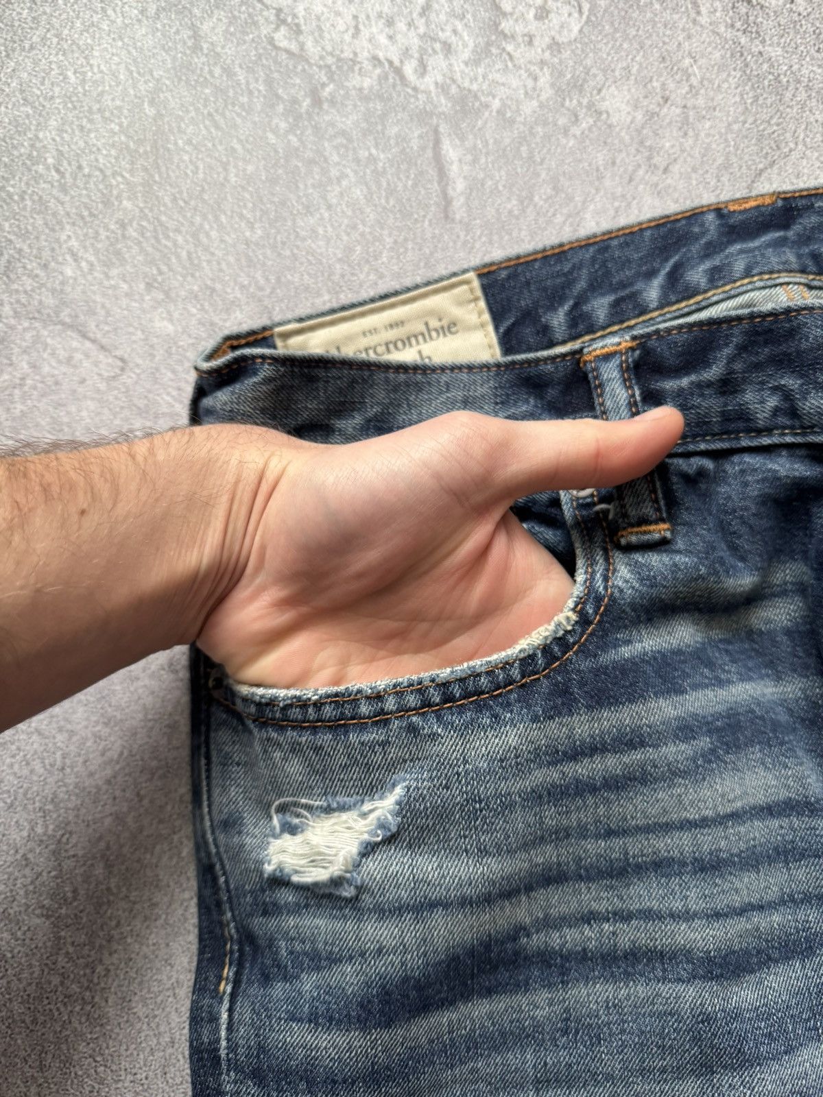 Abercrombie & Fitch Abercrombie & Fitch 32/30 blue denim pant trouser Jean chino Size US 32 / EU 48 - 4 Thumbnail