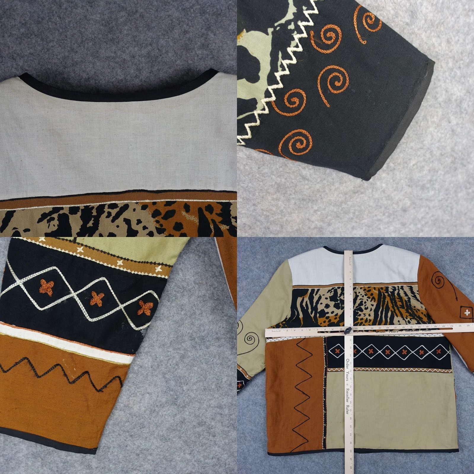 Vintage VINTAGE Indigo Moon Jacket Womens M Black Geometric Embroidered 90s Art Size M / US 6-8 / IT 42-44 - 9 Thumbnail