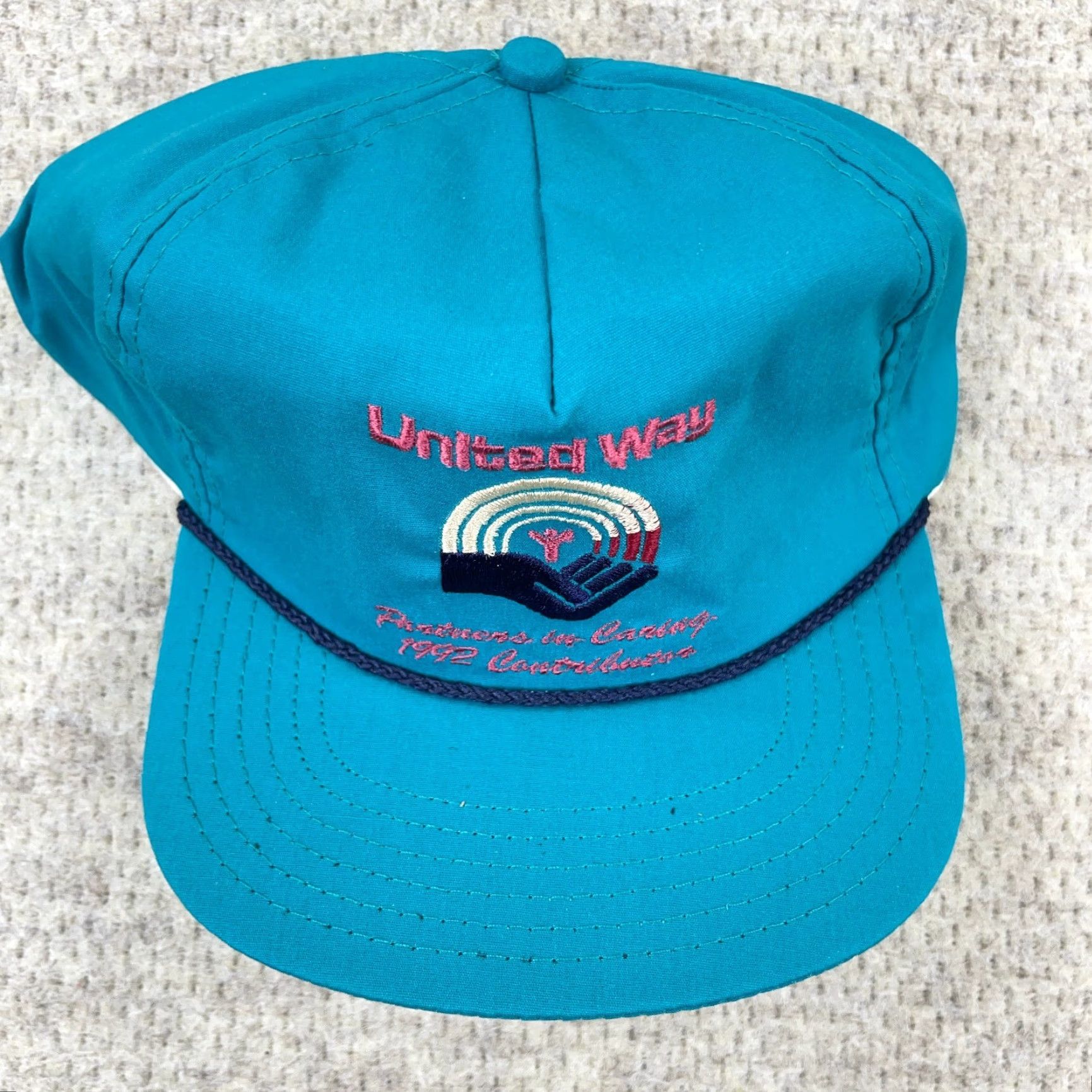 Vintage VINTAGE United Way Trucker Hat Cap Made In USA 90s Teal Blue Rope Snapback Mens Size ONE SIZE - 4 Thumbnail