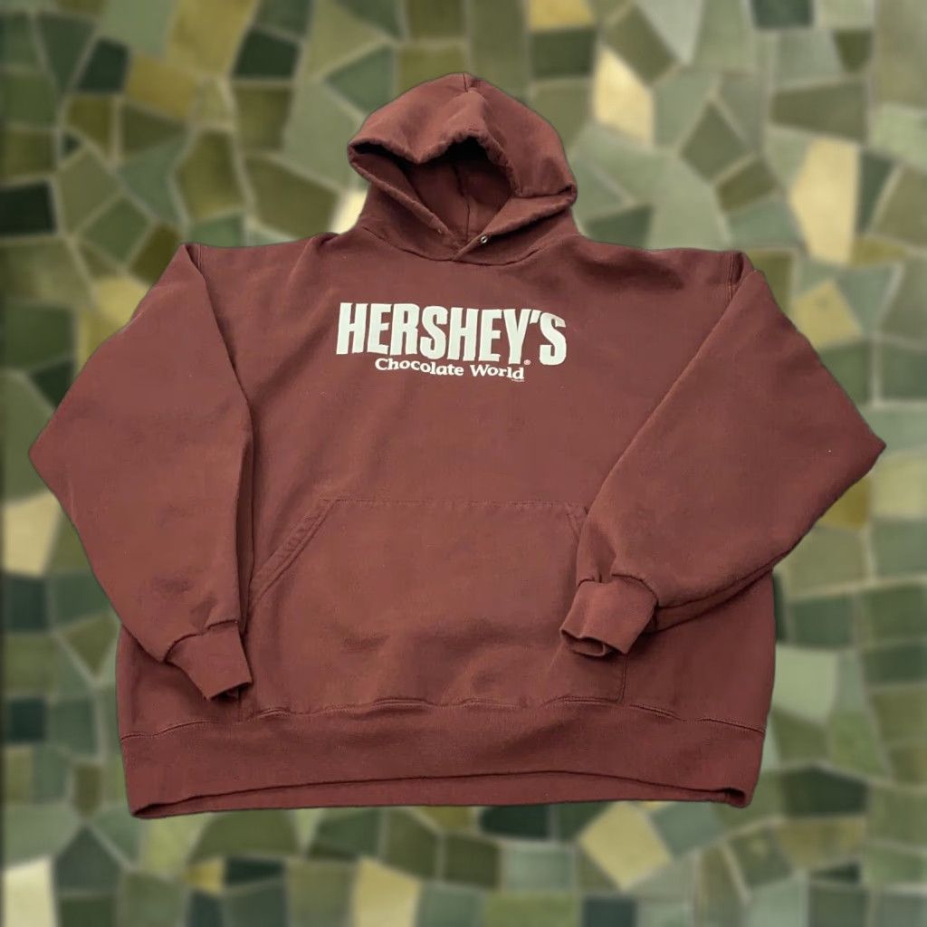 Vintage VINTAGE Hershey's Hoodie Mens 2XL Pullover Sweatshirt Fall Brown Logo Fleece Size US XXL / EU 58 / 5 - 1 Thumbnail
