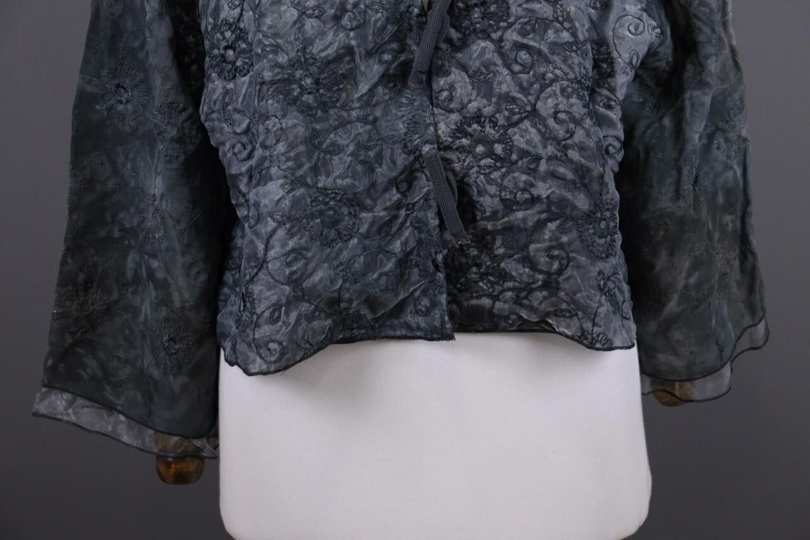 Designer Absolut By Zebra Gray Floral Button Down Jacket Size 2 / M Size XS / US 0-2 / IT 36-38 - 3 Thumbnail