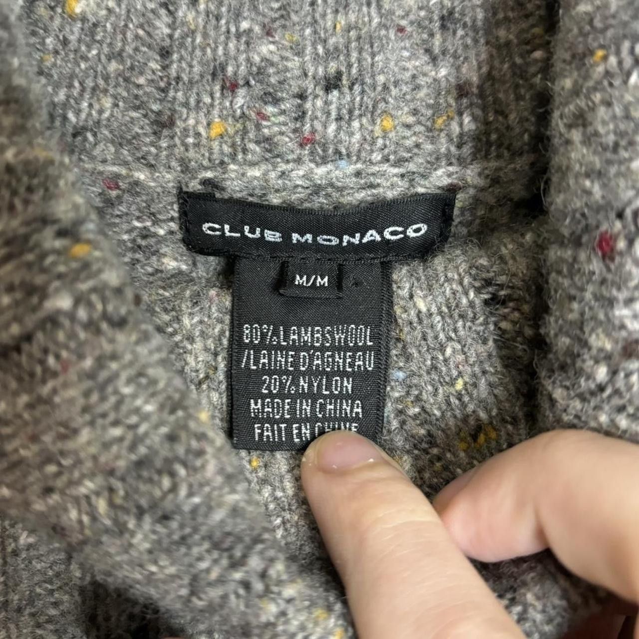 Club Monaco Vintage Style Grey Blend Wool Turtleneck Knit Sweater Size M / US 6-8 / IT 42-44 - 4 Thumbnail