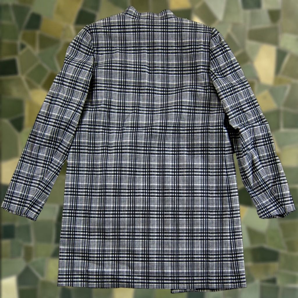 Vintage NWT Carolina Belle Montreal Black White Plaid Houndstooth Blazer Trench Coat M Size M / US 6-8 / IT 42-44 - 1 Thumbnail