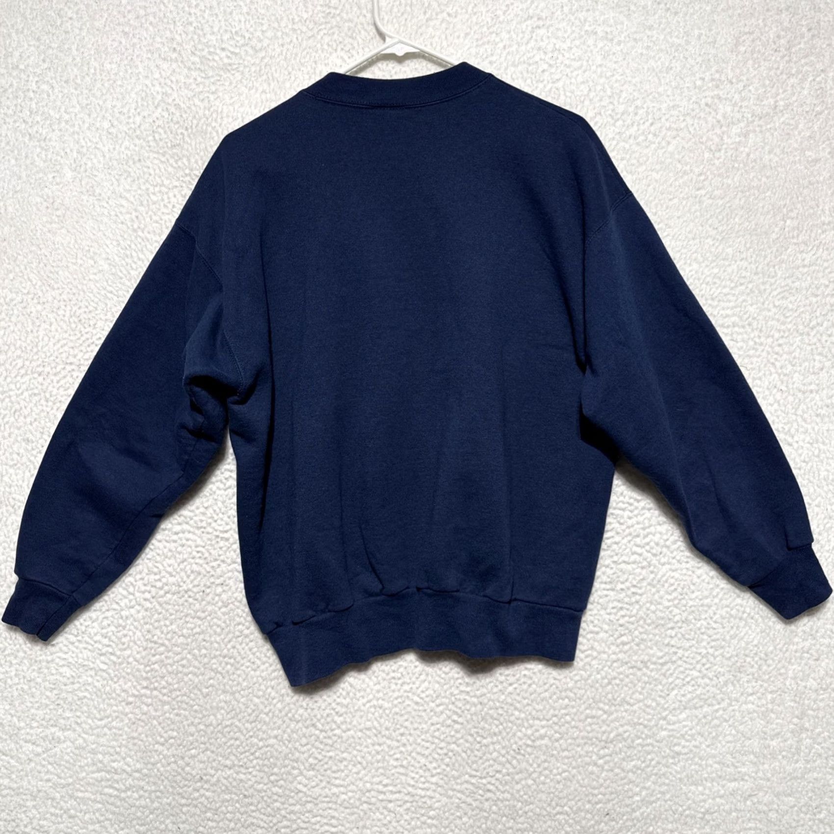 Hanes VINTAGE Hanes Bowl Sweatshirt Navy Blue Embroidered Crew Neck Long Sleeve Men L Size US L / EU 52-54 / 3 - 4 Thumbnail