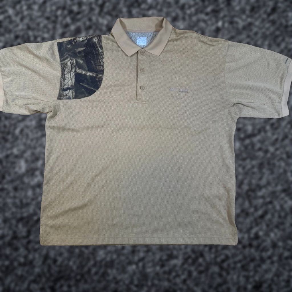 Vintage Columbia Polo Shirt Mens L Beige Omni-Shade Short Sleeve Shooting Pad Size US L / EU 52-54 / 3 - 1 Thumbnail