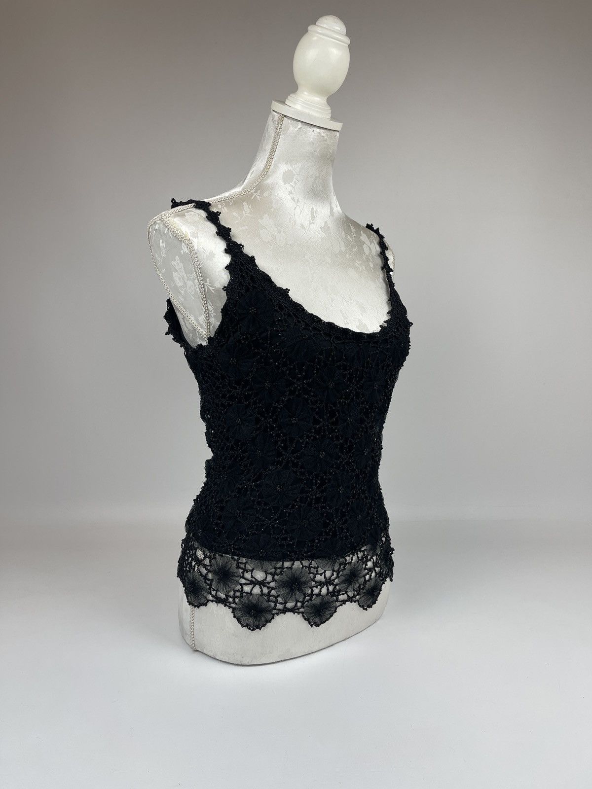 Vintage Vintage Y2K Mesh Sheer Black Sleeveless Top Size S / US 4 / IT 40 - 4 Thumbnail