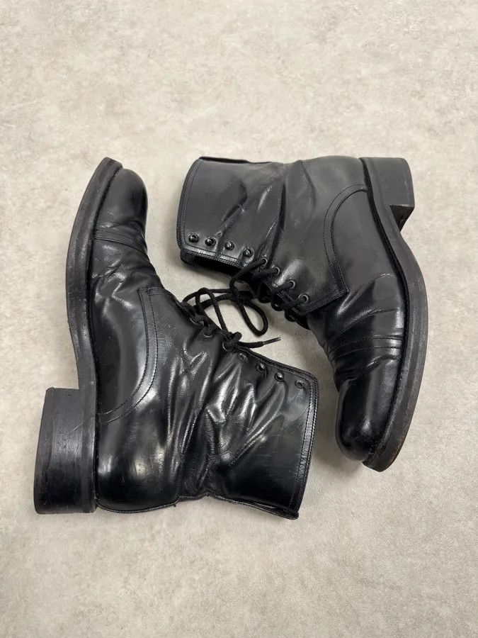 Dolce & Gabbana 2000s Dolce & Gabbana Army Black Leather Lace-Up Boots Size US 7.5 / EU 40-41 - 2 Thumbnail