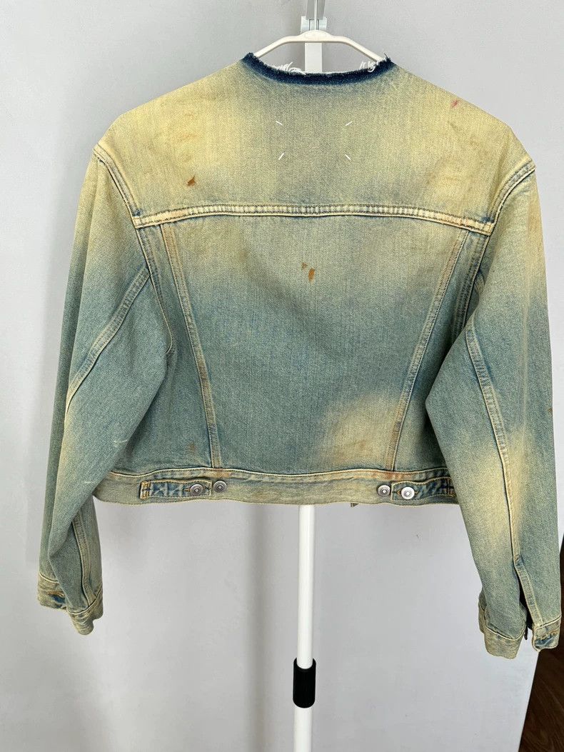Maison Margiela Maison Margiela Fur-edged collarless old denim jacket 2501- Size US XXS / EU 40 - 8 Thumbnail