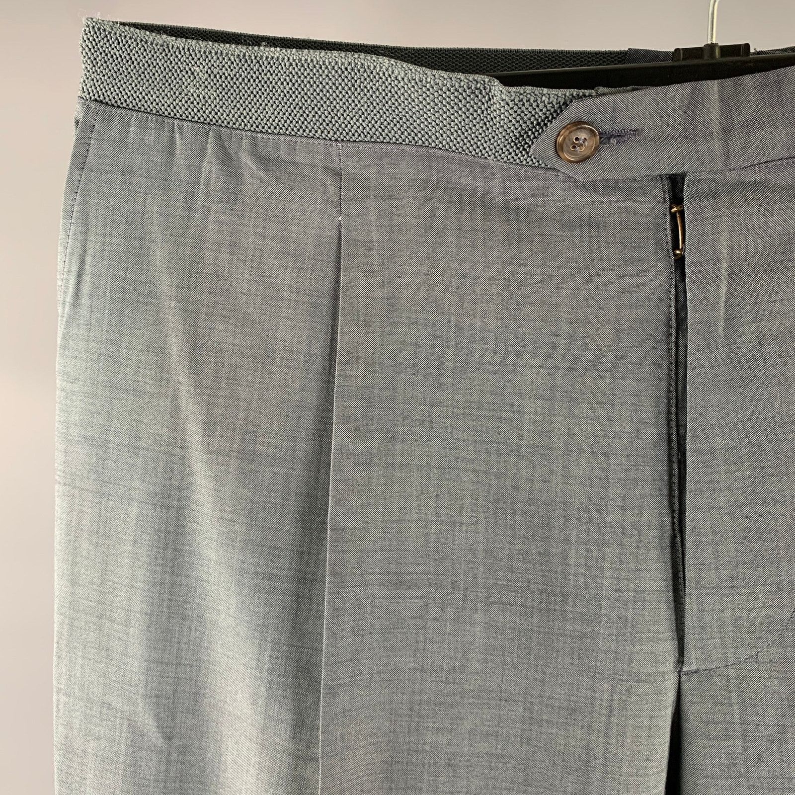 Maison Margiela MAISON MARGIELA 36 Grey Heather Wool Button Fly Dress Pants Size US 36 / EU 52 - 2 Thumbnail