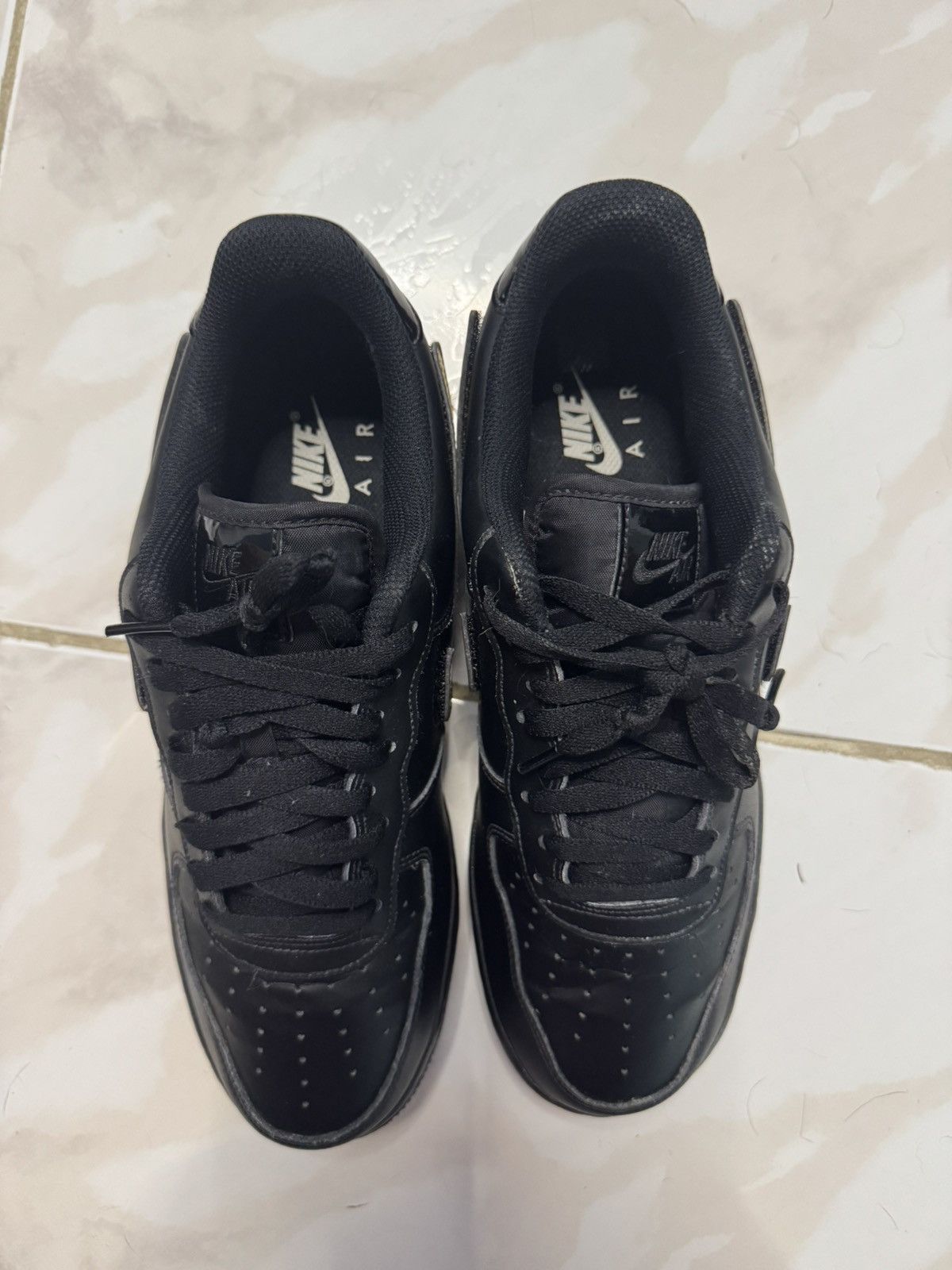 Nike Size 10 Nike Air Force 1 Black Metallic Gold Swoosh Pack Size US 10 / EU 43 - 3 Thumbnail