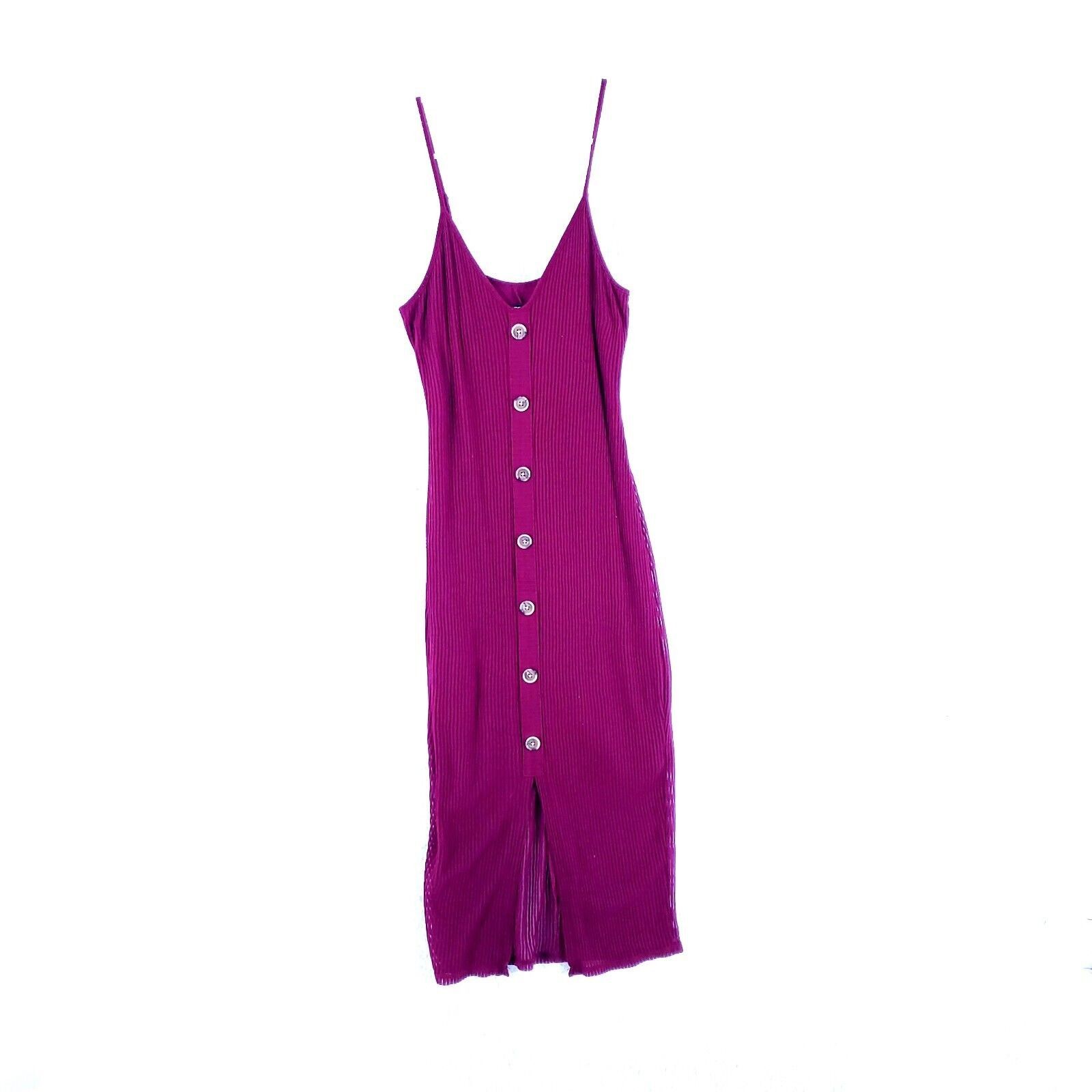 Express Express XS Bodycon Button Front Purple Spaghetti Strap Maxi Size XS / US 0-2 / IT 36-38 - 1 Thumbnail