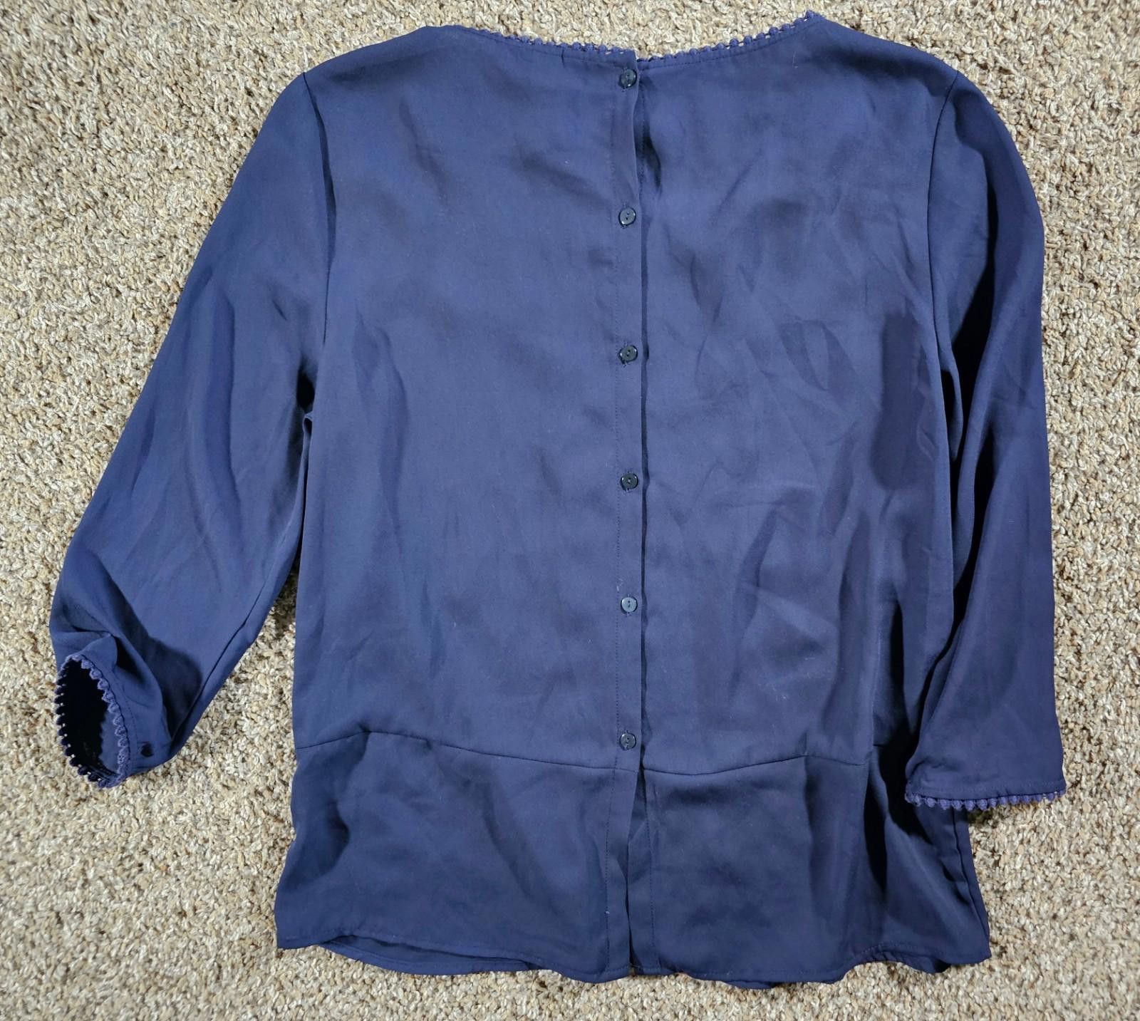 Other LC Lauren Conrad M Blue Button Up Long Sleeve Blouse Size M / US 6-8 / IT 42-44 - 6 Thumbnail