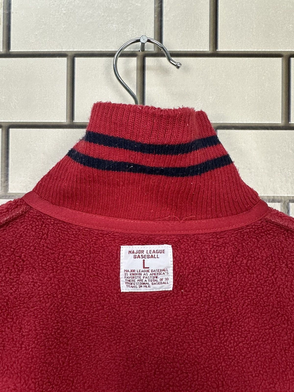 MLB × Vintage Boston RedSox Major League Baseball Half Zipper Jacket Size US L / EU 52-54 / 3 - 12 Thumbnail