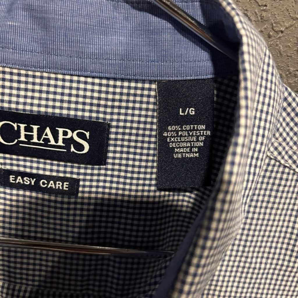 Chaps Chaps Men's Blue Checkered Shirt Size US L / EU 52-54 / 3 - 4 Thumbnail