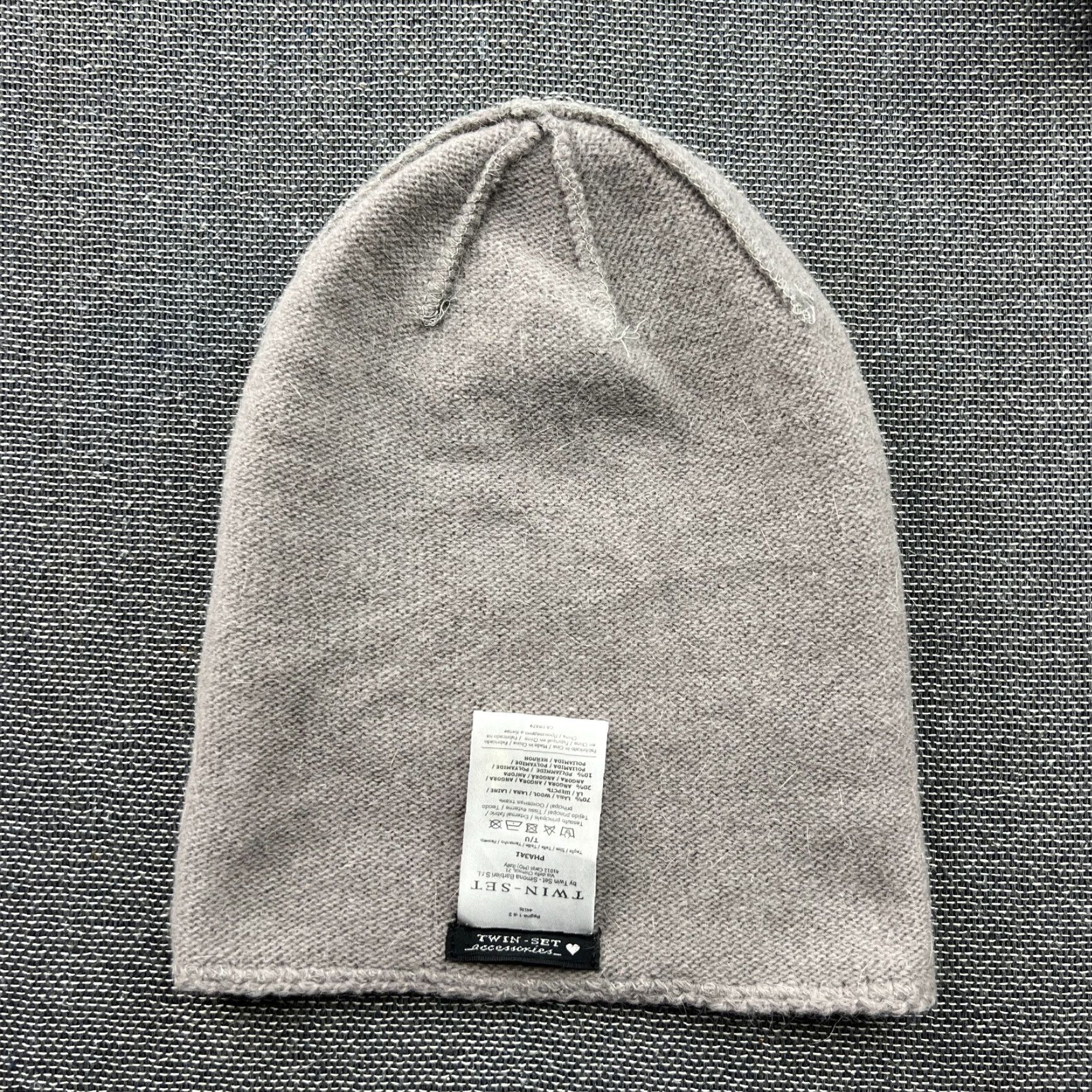 TWINSET Simona Barbieri Twin Set Womens Beanie One Size Wool Angora Gray Fleece Beanie Size ONE SIZE - 5 Thumbnail