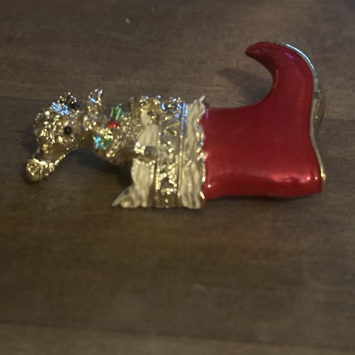 Vintage Vintage Gerry’s poodle in a Christmas stocking brooch Size ONE SIZE - 5 Thumbnail
